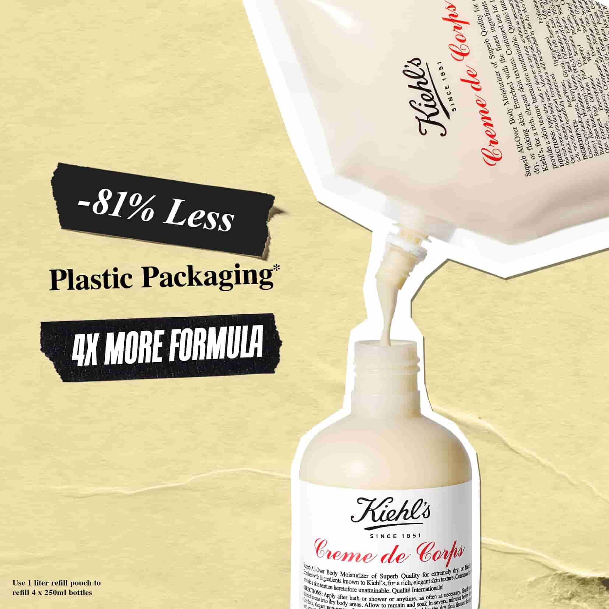 Miljøvennlig refillpose til Kiehl's Creme de Corps bodylotion