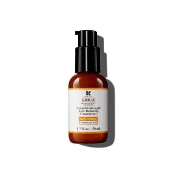 En 75 ml flaske med Kiehl's Powerful-Strength Line-Reducing Concentrate mot en hvit bakgrunn.