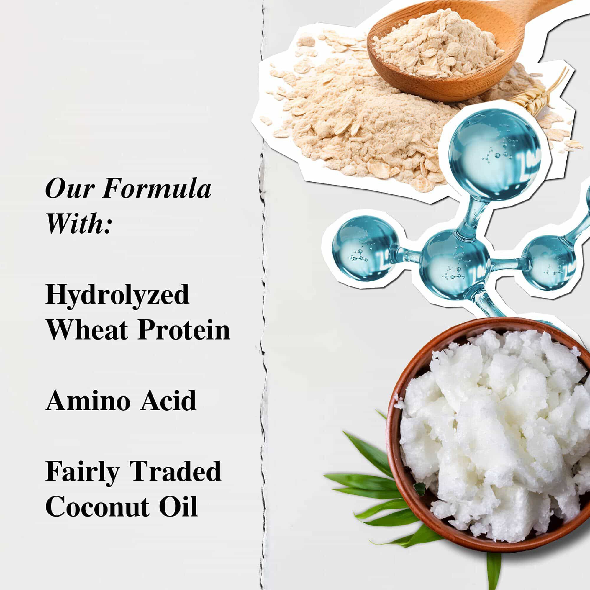 Ingredienser i Kiehl's Amino Acid Shampoo – hydrolysert hveteprotein, aminosyre, rettferdig handlet kokosolje