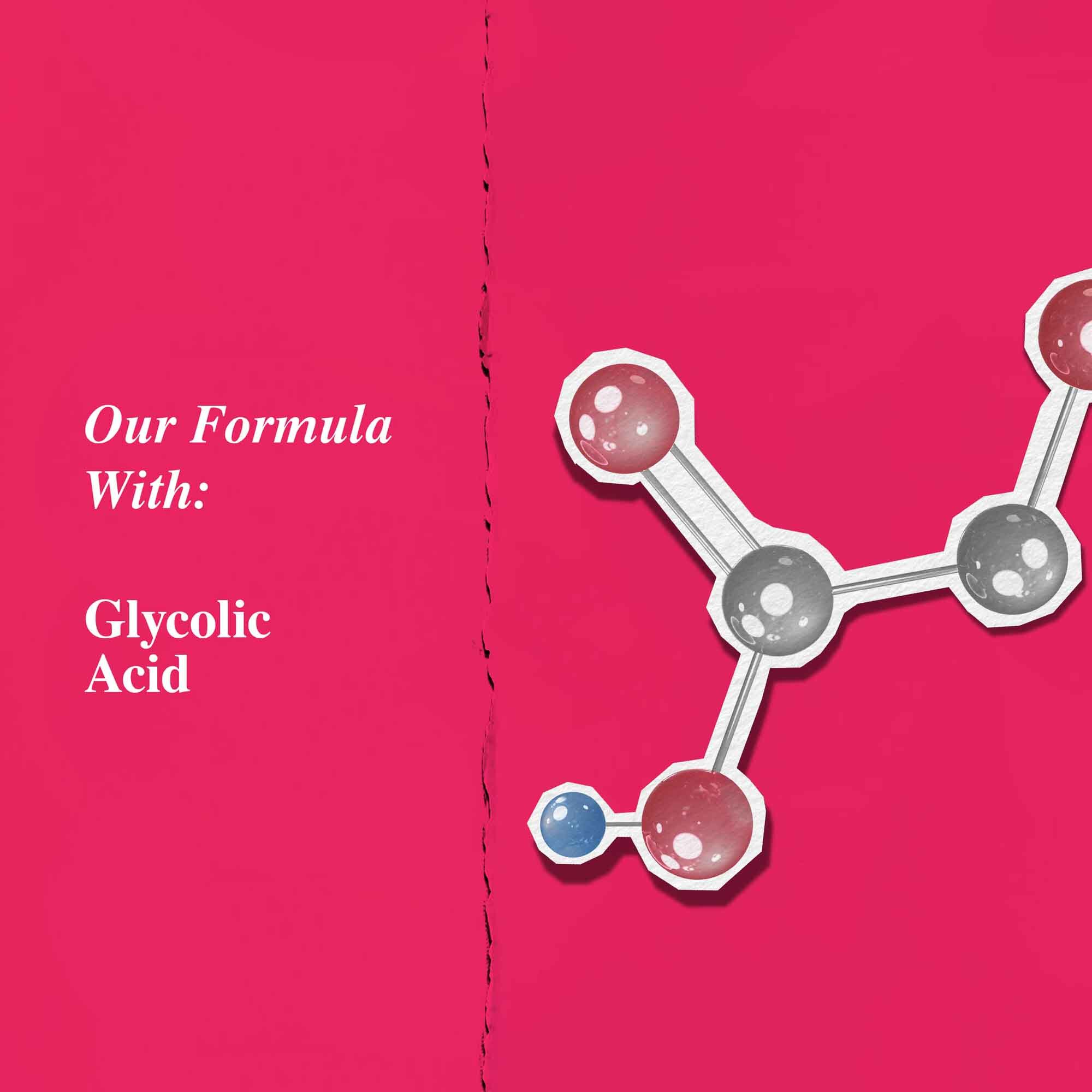 Grafikk over nøkkelingredienser som fremhever glykolsyre.