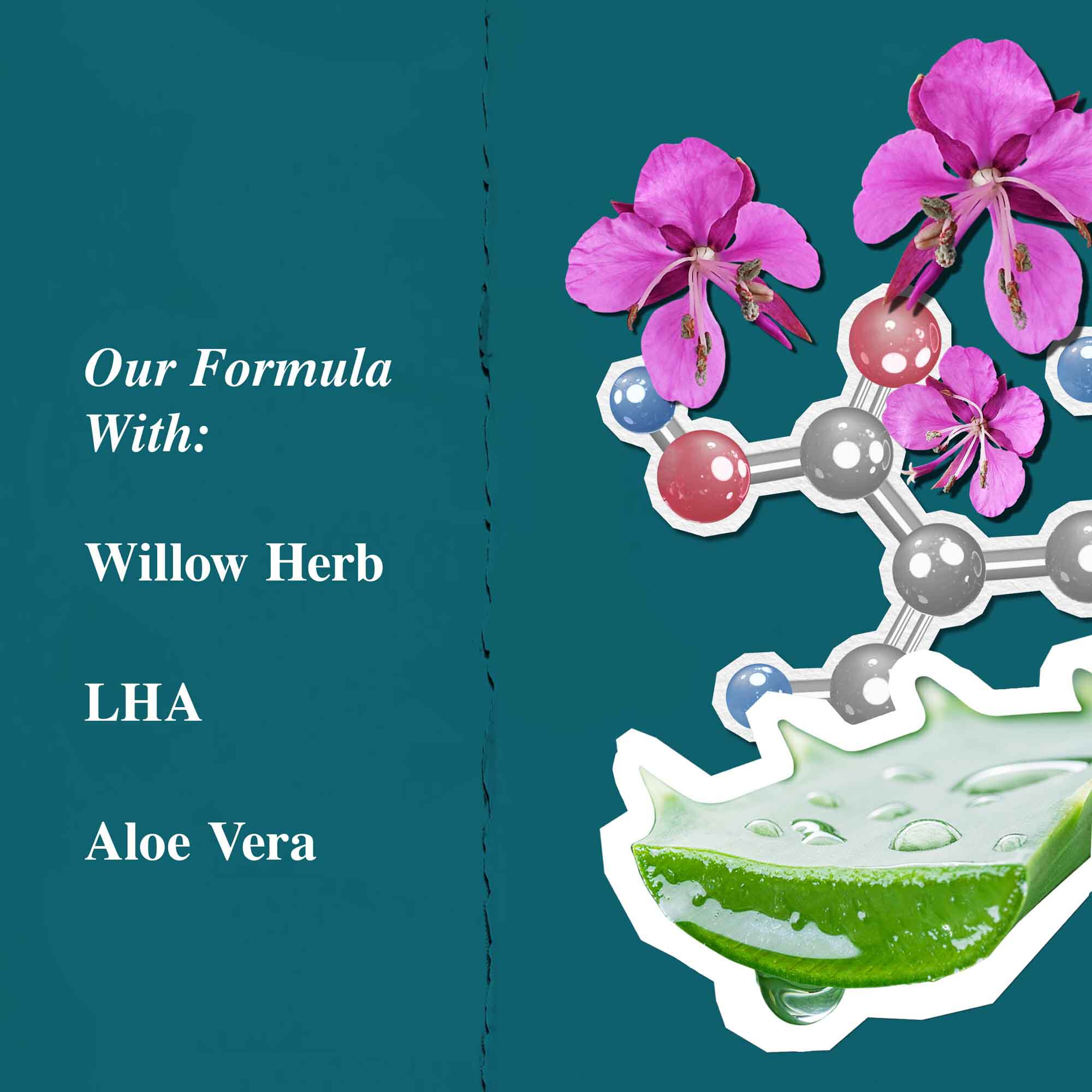 Ingrediensgrafikk for Close Shavers Squadron Smooth Glider Precision Shave Lotion, som fremhever geitrams og aloe vera.