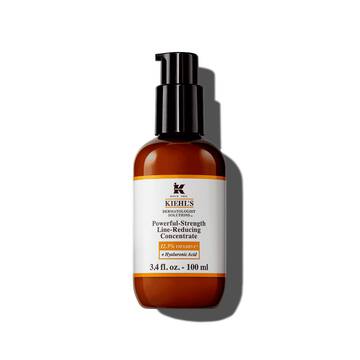 En 75 ml flaske med Kiehl's Powerful-Strength Line-Reducing Concentrate mot en hvit bakgrunn.