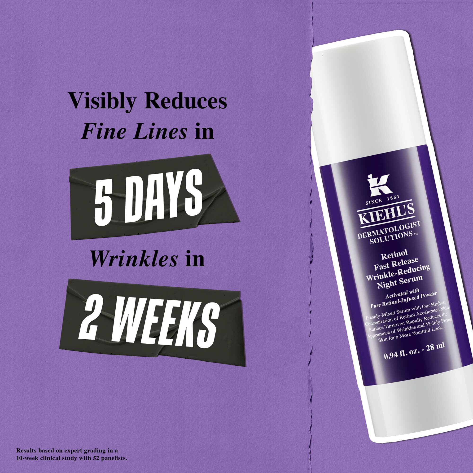 Retinol Fast Release Night Serum reduserer synlig fine linjer på 5 dager og rynker på 2 uker