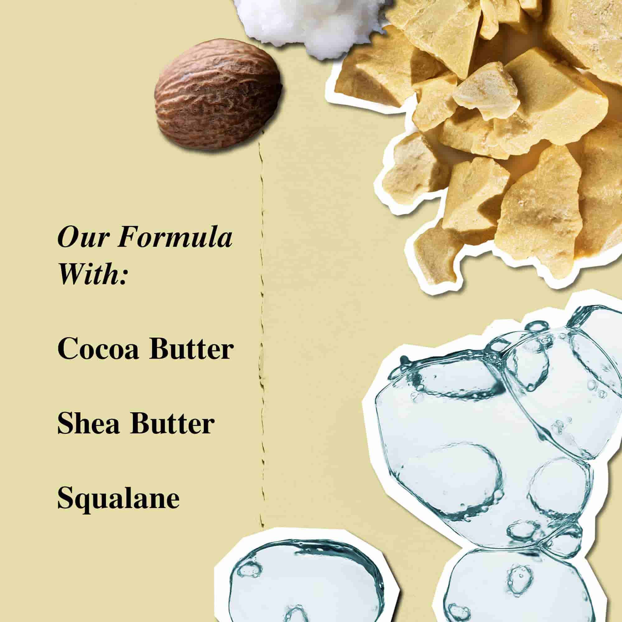 Ingredienser i Kiehl's Creme de Corps bodylotion – kakaosmør, sheasmør og skvalan