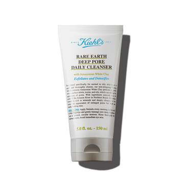 En 150 ml tube med Kiehl's Rare Earth Deep Pore Daily Cleanser mot en hvit bakgrunn.