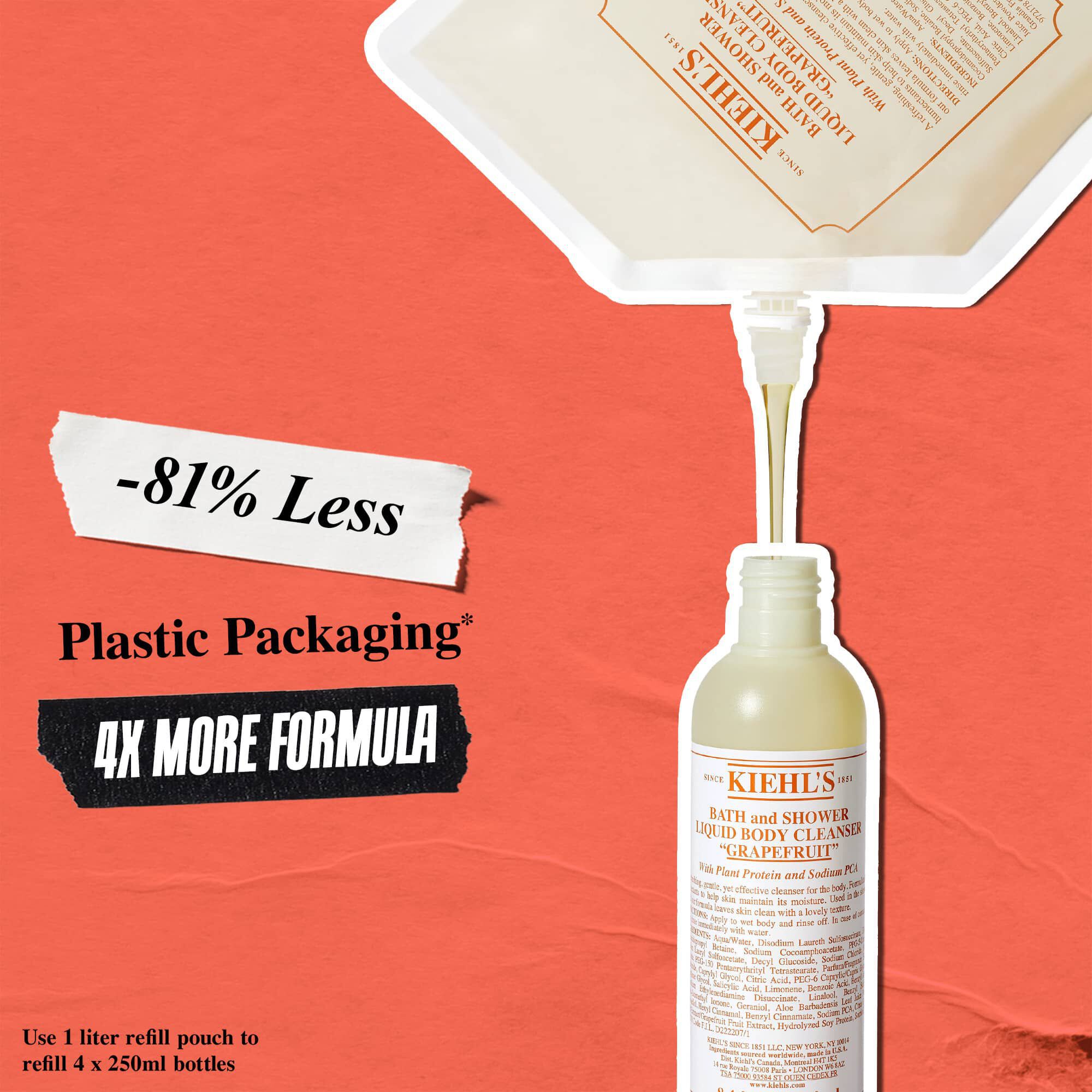 Miljøvennlig refillpose til Kiehl's Grapefruit Liquid Body Cleanser