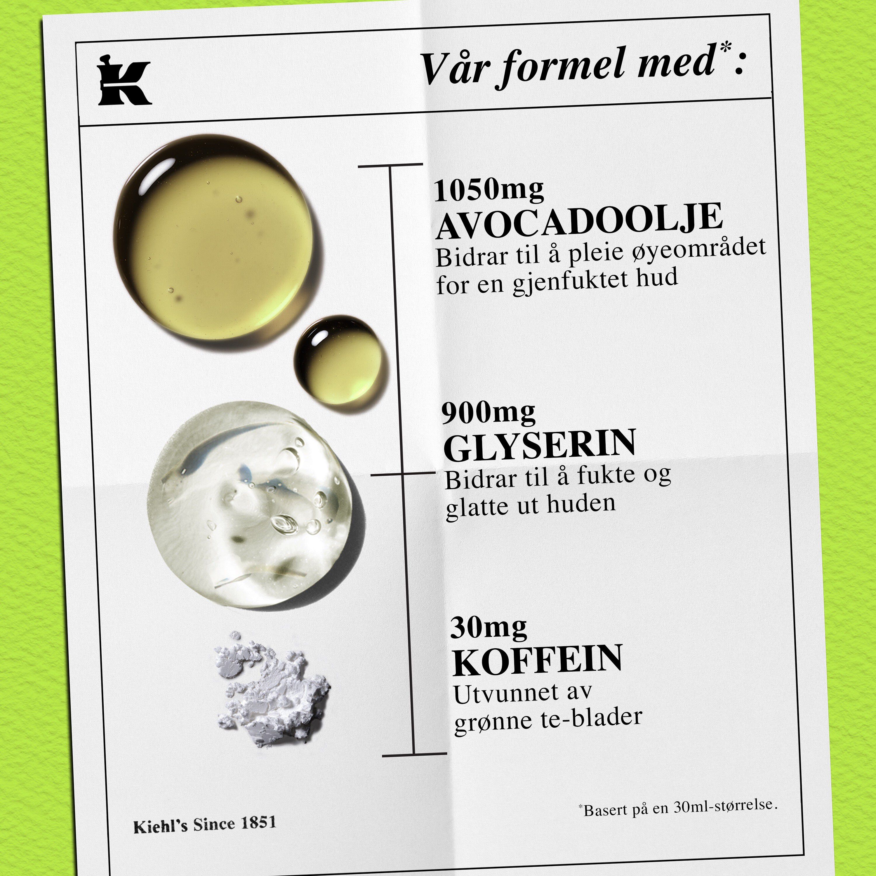 Bilde av produkttekstur med ikoner - kan redusere hovenhet rundt øynene og passer for alle hudtyper